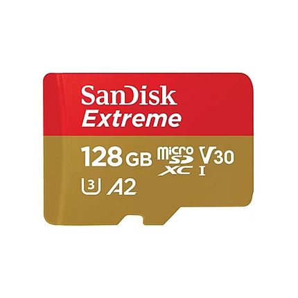 Карта памет SANDISK Extreme microSDXC, 128GB, Class 10 U3, V30 90 MB/s