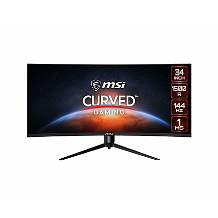 MSI Optix MAG342CQR, 34", 144Hz, 1ms, VA, 3440x1440 UWQHD, 21:9, AG, Curve 1500R, Night Vision, Anti-Flicker, Adaptive-Sync, 300 cd/m2, Contrast 4000:1, 2x HDMI (2.0), DP 1.4, Height Adj 90mm, Tilt, Swivel, Pivot, Frameless, VESA75, 9S6-3DB65H-026