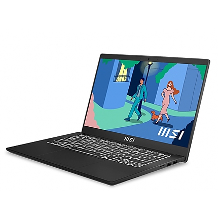 MSI Modern 14 C12M, i7-1255U (10C/12T, up to 4.70 GHz, 12 MB), 14" FHD (1920x1080) IPS, Onboard DDR4 16GB (3200MHz), 512GB NVMe PCIe Gen3x4 SSD, Iris Xe Graphics (1.25 GHz, 96EU), Wi-Fi 6, Backlight KBD (White), 3 cell, 39.3Whr, 2Y, 1.4 kg, Black