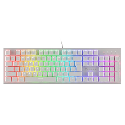 Genesis Gaming Keyboard Thor 303 White RGB Backlight US Layout Brown Switch