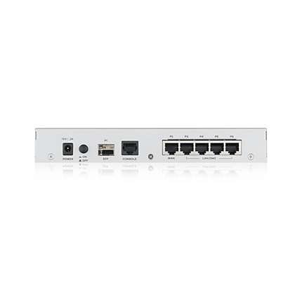 Защитна стена ZYXEL USG FLEX 100, 10/100/1000, 4x LAN/DMZ, 1x WAN, 1xSFP, 1xUSB, без лиценз