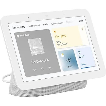 Смарт тонколона Google Nest Hub 2nd gen, Сензорен екран, Гласов асистент, Бял