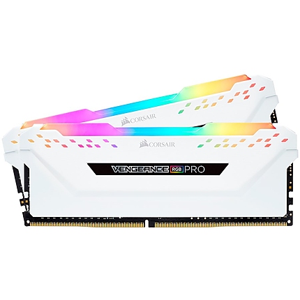 Corsair 16GB (2 x 8GB) DDR4 DRAM 3200MHz C16-18-18-36 Vengeance RGB PRO Memory Kit - White