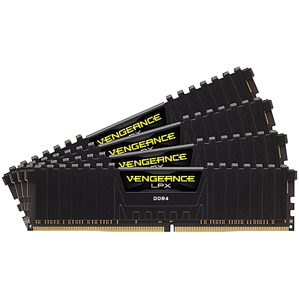 Corsair 64GB 4x16GB DDR4, 3600MHz DIMM, Unbuffered, 18-22-22-42, XMP 2.0, Vengeance LPX black Heatspreader, Black PCB, 1.35V