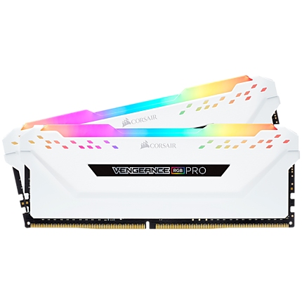 Corsair DDR4, 3600MHz 16GB 2x8GB DIMM, Unbuffered, 18-22-22-42, XMP 2.0, VENGEANCE RGB PRO White Heatspreader, RGB LED, 1.35V