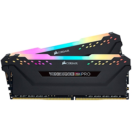 Corsair DDR4, 3200MHz 16GB 2x 288 DIMM, Unbuffered, 16-18-18-36, Vengeance RGB PRO black Heat spreader,1.35V, XMP 2.0, for AMD Ryzen