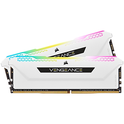 Corsair DDR4, 3200MHz 32GB 2x16GB Dimm, Unbuffered, 16-20-20-38, XMP 2.0, Vengeance RGB Pro SL White Heatspreader, RGB LED, Black PCB, 1.35V, for AMD Ryzen & Intel