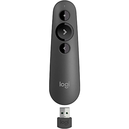 Лазерен безжичен презентер Logitech R500s, Bluetooth, 2.4 GHz Wireless, Черен