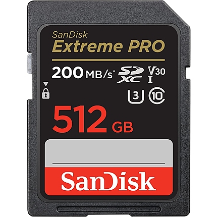 Карта памет SANDISK Extreme PRO SDHC, 512GB, UHS-1, Class 10, U3, 140 MB/s