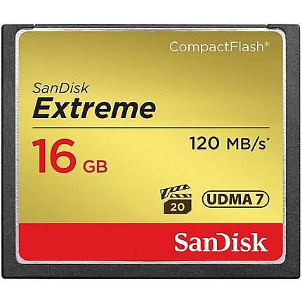 SanDisk Extreme CF 120MB/s, 85MB/s write, UDMA7, 64GB; EAN: 619659123710