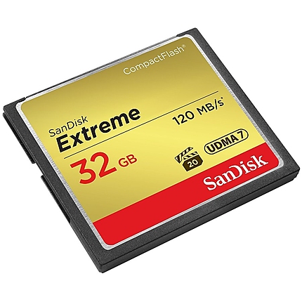 SanDisk Extreme CF 120MB/s, 85MB/s write, UDMA7, 32GB; EAN: 619659123680