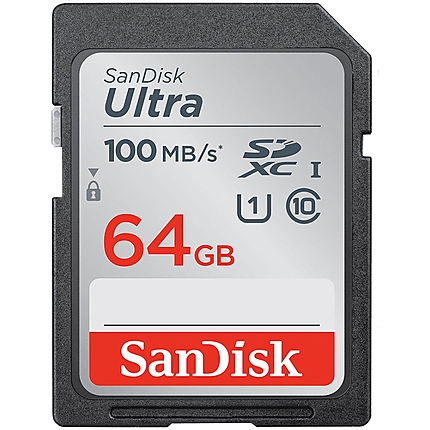 SANDISK Ultra 64GB SDHC  Memory Card 100MB/s, Class 10 UHS-I