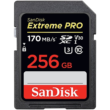 SanDisk Extreme Pro SDXC Card 256GB - 170MB/s V30 UHS-I U3; EAN: 619659170356