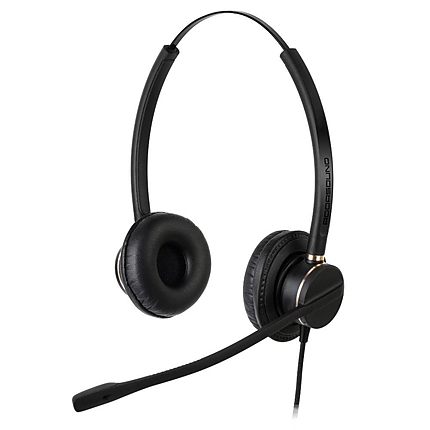 Слушалки с микрофон Addasound Crystal 2872 Duo, UC,QD, черно/златно