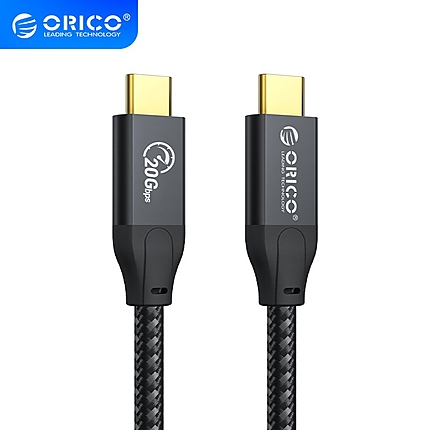 Orico кабел Cable USB 3.2 Gen2x2 - Type-C to Type-C PD100W 20Gbps 0.5m Black - CM32-05-BK