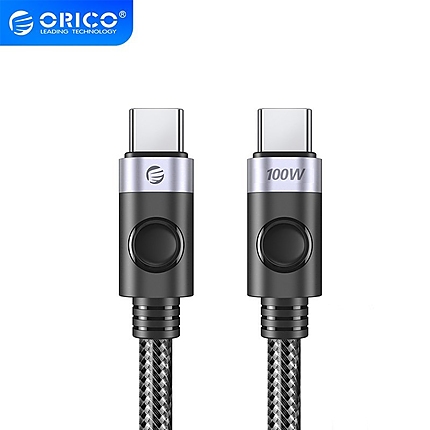 Orico кабел Cable USB C-to-C PD 100W Charging 1.0m Black - C2CZ-BK-10