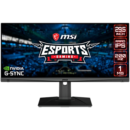 MSI OPTIX MAG301RF Gaming Monitor 29.5" 200Hz, FHD (2560x1080) 21:9, Anti-Glare, 1ms, 300nits,  1000:1, 178°/178°,  G-sync Compatible, 2xHDMI 2.0, 1xDP, 1x Earphone out, Adjustable stand, 3Y