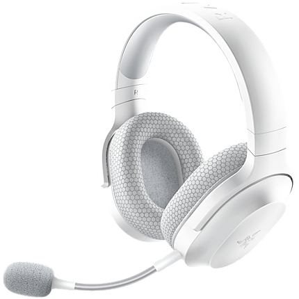 Razer Barracuda X Mercury White Wireless Multi-platform Gaming and Mobile Headset, Razer TriForce 40mm Drivers, Detachable HyperClear Cardioid Mic, Ultra-soft FlowKnit mem foam, 7.1 audio, 50hrs, Dual Wireless, Type-C, Compt PC, PlSt, MD, Ad, iOs