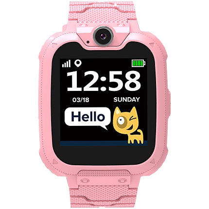 CANYON Kids smartwatch, 1.54 inch colorful screen, Camera 0.3MP, Mirco SIM card, 32+32MB, GSM(850/900/1800/1900MHz), 7 games inside, 380mAh battery, compatibility with iOS and android, red, host: 54*42.6*13.6mm, strap: 230*20mm, 45g