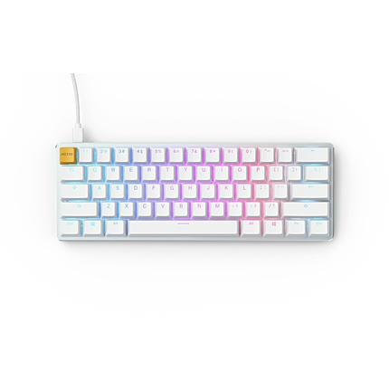 Геймърскa механична клавиатура Glorious White Ice GMMK RGB Compact, Gateron Brown US Layout