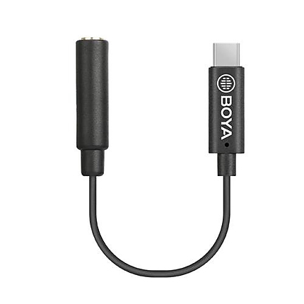 Адаптер BOYA 3.5mm TRS женски към USB-C мъжки, 6cm, BY-K4