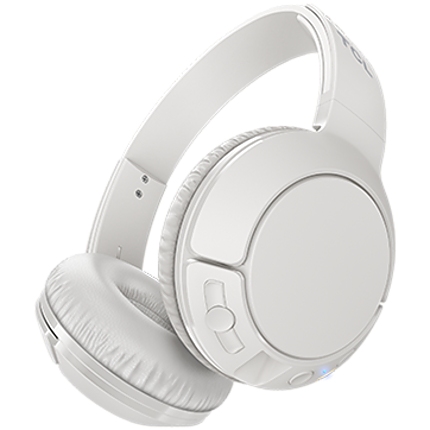 TCL On-Ear Bluetooth Headset, Strong BASS, flat fold, Frequency: 10-22K, Sensitivity: 102 dB, Driver Size: 32mm, Impedence: 32 Ohm, Acoustic system: closed, Max power input: 30mW, Connectivity type: Bluetooth only (BT 4.2), Color Ash White