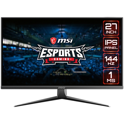 MSI Optix MAG273 Gaming Monitor, 27" 144Hz, FHD (1920x1080) 16:9, Anti-glare, 1ms, 250nits, 1000:1, 178°/178°, Freesync, Adjustable Stand, 1x DP, 1x HDMI, 3Y Warranty