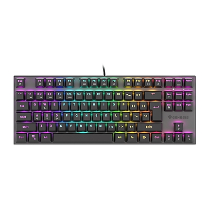 Genesis Mechanical Gaming Keyboard Thor 303 TKL RGB Backlight Red Switch US Layout Black