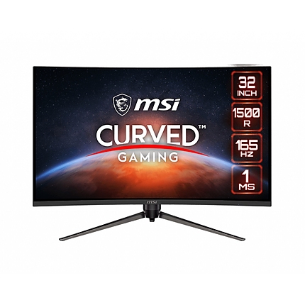 MSI Optix AG321CR, 31.5",  165HZ, 1ms, Curve 1500R, VA, 1920x1080 (FHD), 16:9, FreeSync Premium, Anti-Flicker and Less Blue Light, Frameless design