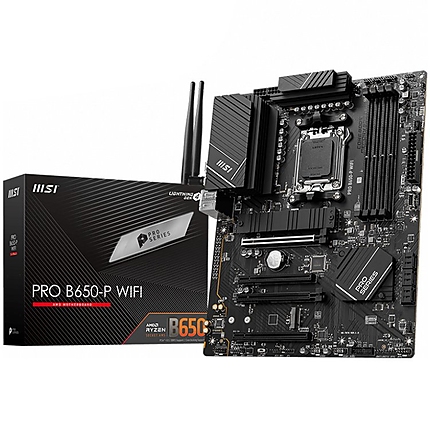 MSI PRO B650-P WIFI, AMD Ryzen 7000, Dual Channel DDR5 6400+MHz, 4x PCIe x16 slot, 2x M.2 slot, 1x HDMI, 2x USB 3.2 Gen 1, 4x USB 2.0, 1x USB 3.2 Gen 2, 7.1 HD Audio, 2.5Gbps LAN, 3Y