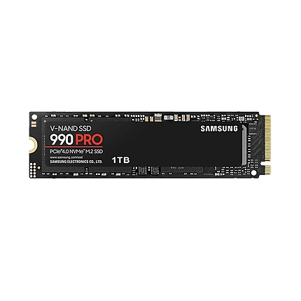 Samsung SSD 990 PRO 1TB PCIe 4.0 NVMe 2.0 M.2 V-NAND 3-bit MLC, 256-bit Encryption, Read 7450 MB/s Write 6900 MB/s