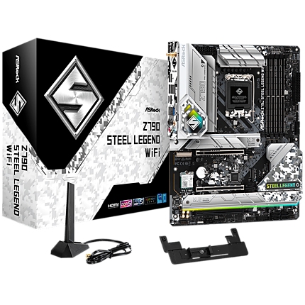 ASROCK MB Desktop Z790 Steel Legend (S1700, 4x DDR5, 1x PCIe 5.0 x16, 1x PCIe 4.0 x16, 1x PCIe 3.0 x1, 4x Hyper M.2, 1x Blazing M.2, 8x SATA3, 2x USB-C, 16x USB 3.2, 5x USB 2.0, 1x RJ-45 2.5GB Lan, 802.11ax Wi-Fi 6E Module, 1x HDMI, 1x DP, ATX