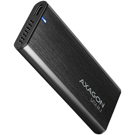 AXAGON EEM2-SBC, M.2 SATA screwless RAW box, black, SuperSpeed USB-C 10 Gbps