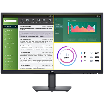 Dell E2423H Monitor LED, 23.8", FHD (1920x1080), 16:9 75Hz, AG, 250 cd/m2, 3000:1, 178/178, 8ms/5ms, DP, VGA, Tilt, 3Y