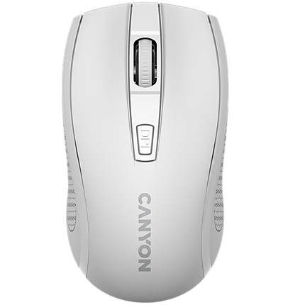 CANYON MW-7, 2.4Ghz wireless mouse, 6 buttons, DPI 800/1200/1600, with 1 AA battery ,size 110*60*37mm,58g,white