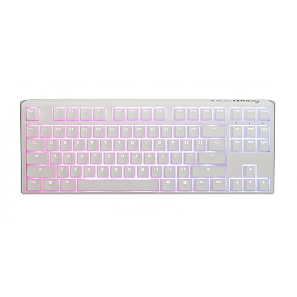 Геймърскa механична клавиатура Ducky One 3 Pure White TKL Hotswap Cherry MX Silver, RGB, PBT Keycaps