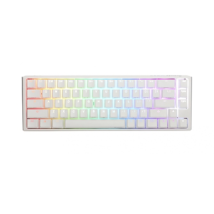 Геймърскa механична клавиатура Ducky One 3 Pure White SF 65%, Hotswap Cherry MX Black, RGB, PBT Keycaps