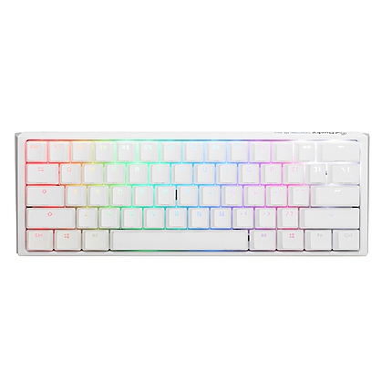 Геймърскa механична клавиатура Ducky One 3 Pure White Mini 60, Hotswap Cherry Mx Silent Red, RGB, PBT Keycaps