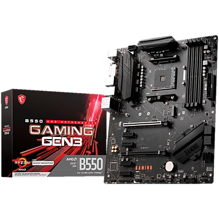 MSI Main Board Desktop B550 GAMING GEN3 (AMD B550 Chipset)  AM4, 2xPCI-Ex16, 1xPCI-Ex1, 4 x USB3.2, 2 x USB2.0, 6x SATAIII, M.2, DVI-D, HDMI, ATX