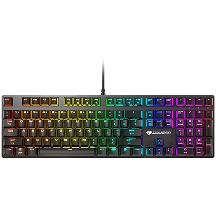 Cougar Vantar MX (Blue Switch), Gaming keyboard, Mechanical switches, Aluminum Frame, N-Key Rollover, 14 Backlight Effects, Adjustable Stand, Dimensions: 130 x 440 x 35 mm