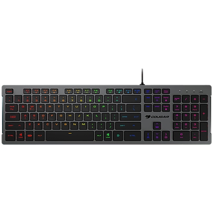 COUGAR Vantar S, Gaming Keyboard, Flat Caps With Scissor-Switch, 19-Key Rollover, Eight Backlight Effects, Anti-Ghosting Technology, Adjustable Stand, Dimensions: 446.5 x 128 x 16.3 mm