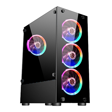 1stPlayer Кутия Case ATX - Fire Dnacing V2-A RGB - 4 fans included