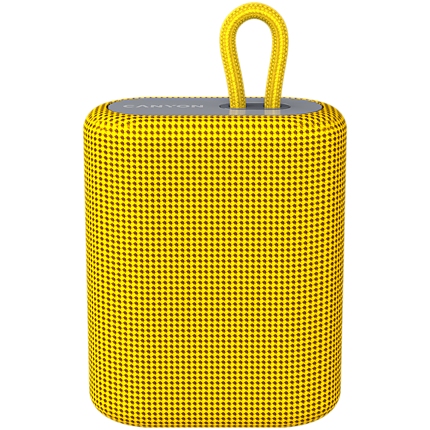 Canyon Bluetooth Speaker, BT V5.0, BLUETRUM AB5365A, TF card support, Type-C USB port, 1200mAh polymer battery, Yellow, cable length 0.42m, 114*93*51mm, 0.29kg