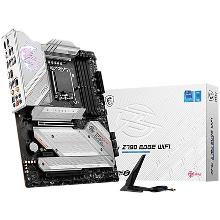 MSI MPG Z790 EDGE WIFI , ATX, LGA 1700, Dual Channel 4xDDR5 7299+(OC)MHz, 2x PCIe x16 slots, 5x M.2 slots, 1x HDMI, 1x DP, 1x USB 3.2 Gen 2x2, 4x USB 3.2 Gen 2, 4x USB 2.0, Type-C, 7.1 HD Audio, 2.5Gbps LAN, WI-FI 6E, BT, 3Y