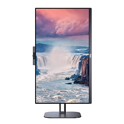 AOC 24V5CW/BK, 23.8" IPS WLED, 1920x1080@75Hz, 4ms GtG, 1ms MPRT, 300cd m/2, 1000:1, DCR 20M:1, FreeSync, FlickerFree, Low Blue Light, 5Wx2, 2MP Windows Hello, Tilt, Height Adjust, Pivot, Swivel, HDMI, DP, USB hub