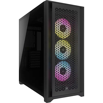 Кутия Corsair iCUE 5000D RGB Airflow Mid Tower, Tempered Glass, Черно