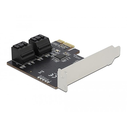 Карта Delock, PCI Express x1 към  4 port SATA, Low Profile