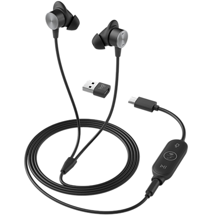 LOGITECH Logi Zone Wired Earbuds UC - GRAPHITE - USB - EMEA