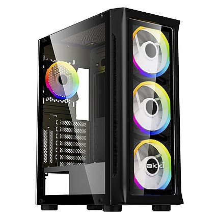 Makki кутия за компютър Case E-ATX M09 aRGB Black - Remote/4 Fans