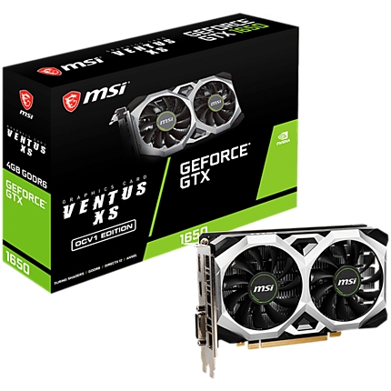 MSI Video Card NVidia GeForce GTX 1650 D6 VENTUS XS OCV1, 4GB GDDR6X, 128-bit, 1620 MHz Boost, 896 CUDA Cores, 1x DP 1.4a, HDMI 2.0b, DL-DVI-D, 300W Recommended PSU, 3Y